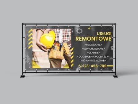 BANER PREMIUM - USŁUGI REMONTOWE - 200X100 CM - SUPER JAKOŚĆ!
