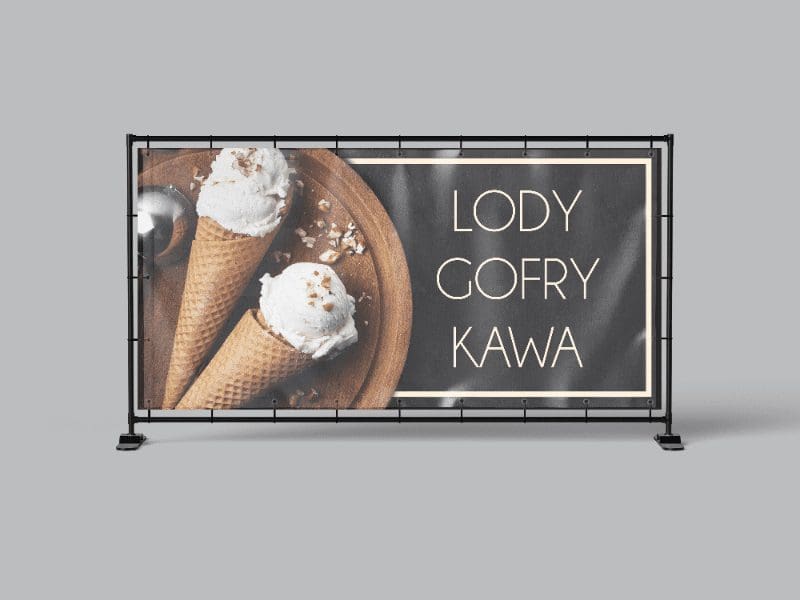 BANER PREMIUM - LODY, GOFRY, KAWA - 200X100 CM - SUPER JAKOŚĆ ...