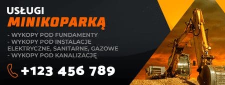 BANER REKLAMOWY USŁUGI MINIKOPARKĄ KOPARKĄ