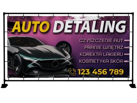 BANER REKLAMOWY AUTO DETALING 200X100 CM SUPER JAKOŚĆ!!