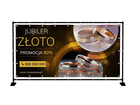 BANER PREMIUM - JUBILER - ZŁOTO - SPRZEDAŻ - 200X100 CM - SUPER JAKOŚĆ!