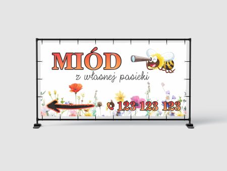 BANER REKLAMOWY - MIÓD PROSTO Z PASIEKI - 200X100 CM