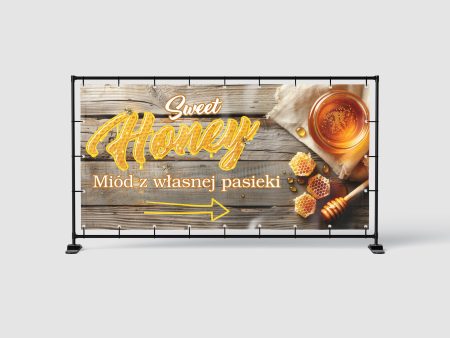 BANER REKLAMOWY - MIÓD Z WŁASNEJ PASIEKI SPRZEDAŻ - 200X100 CM