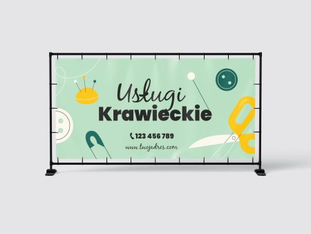 BANER REKLAMOWY - USŁUGI KRAWIECKIE - 200X100 CM - SUPER JAKOŚĆ!