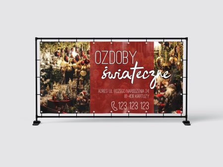 BANER REKLAMOWY - OZDOBY ŚWIĄTECZNE - 200X100 CM - SUPER JAKOŚĆ!