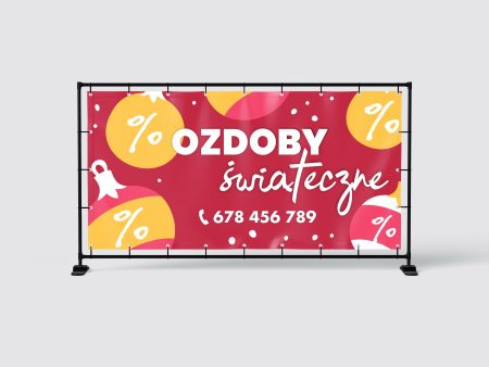 BANER REKLAMOWY - OZDOBY ŚWIĄTECZNE WZ2 - 200X100 CM - SUPER JAKOŚĆ!