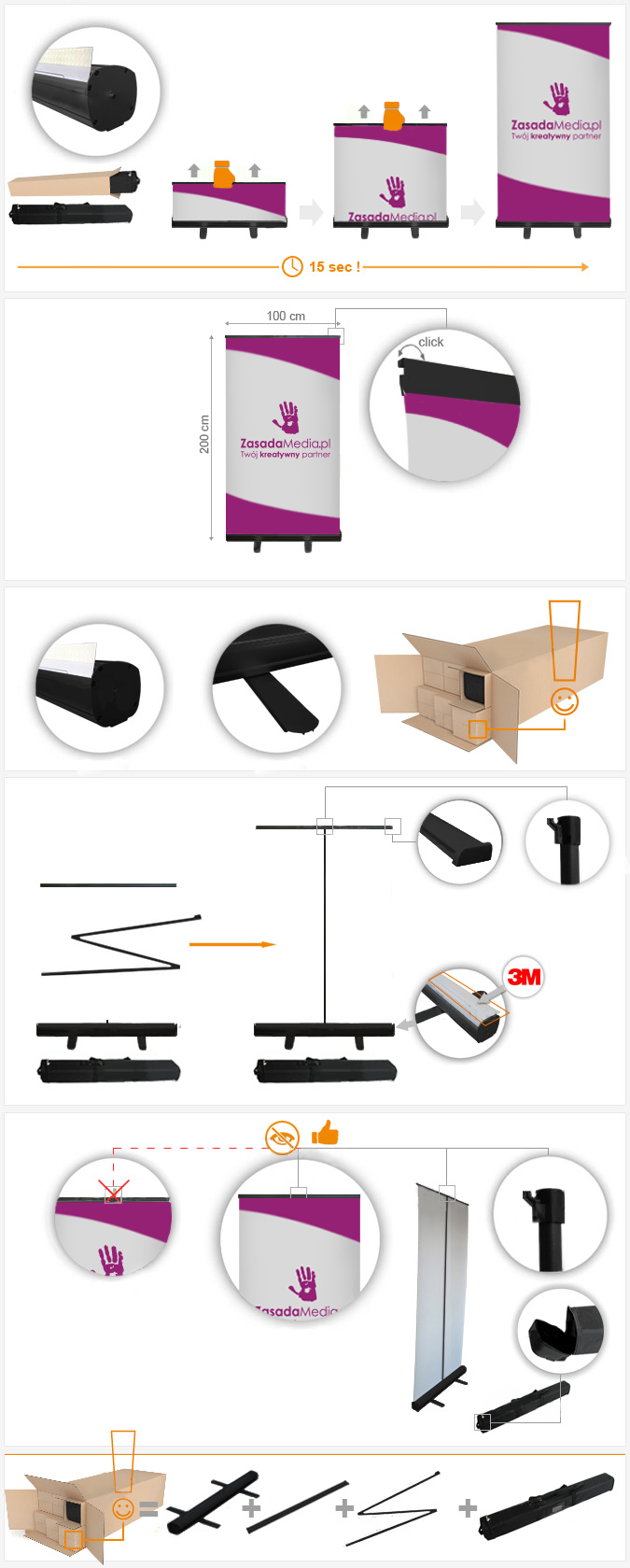 Roll-up Standard Black (100 × 200 cm)